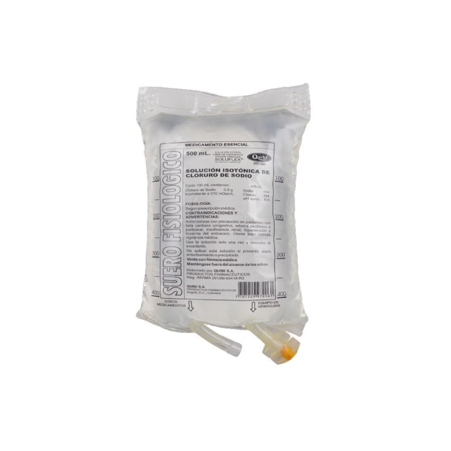 Suero Fisiologico Quibi Bolsa x 500Ml