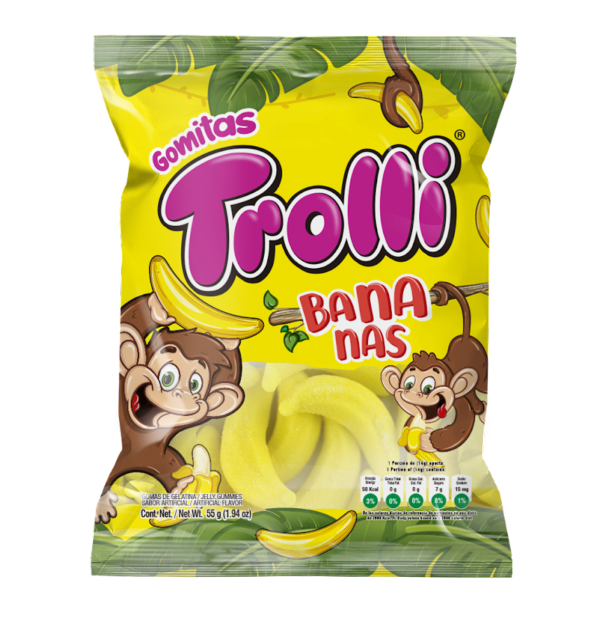 Gomas Trolli Banana Paquete x55gr