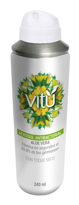 Aerosol Antibacterial Alcohol Glicerinado Vitu x 240Ml