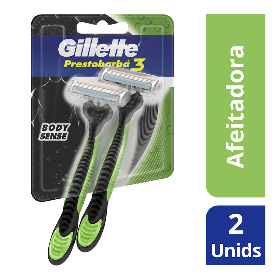 MAQUINA DE AFEITAR GILLETTE PRESTOBARBA 3 BODYSENSE X2UND