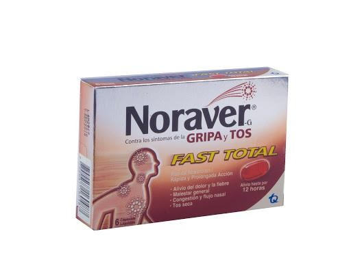 Noraver Gripa Tos Fast 10mg Pas. Caja x6Pas. TQ Ibuprofeno Bromhexina