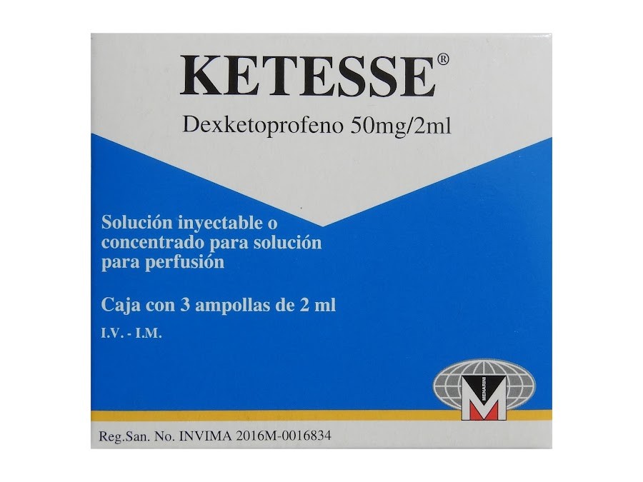 Ketesse Dexketeprofeno 50Mg/2Ml Solucion Inyectable Caja x 3 Ampollas de 2Ml c/u