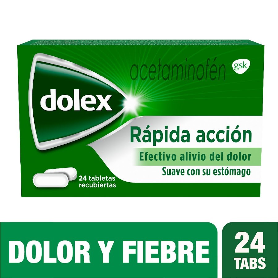 Dolex Rápida Acción 500Mg Tabletas Frasco X24Tab Gsk Acetaminofén