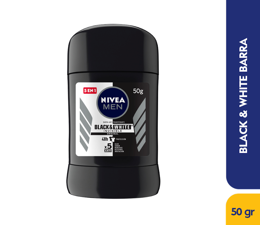 DESODORANTE NIVEA MEN INVISIBLE BLACK & WHITE 48H X50G