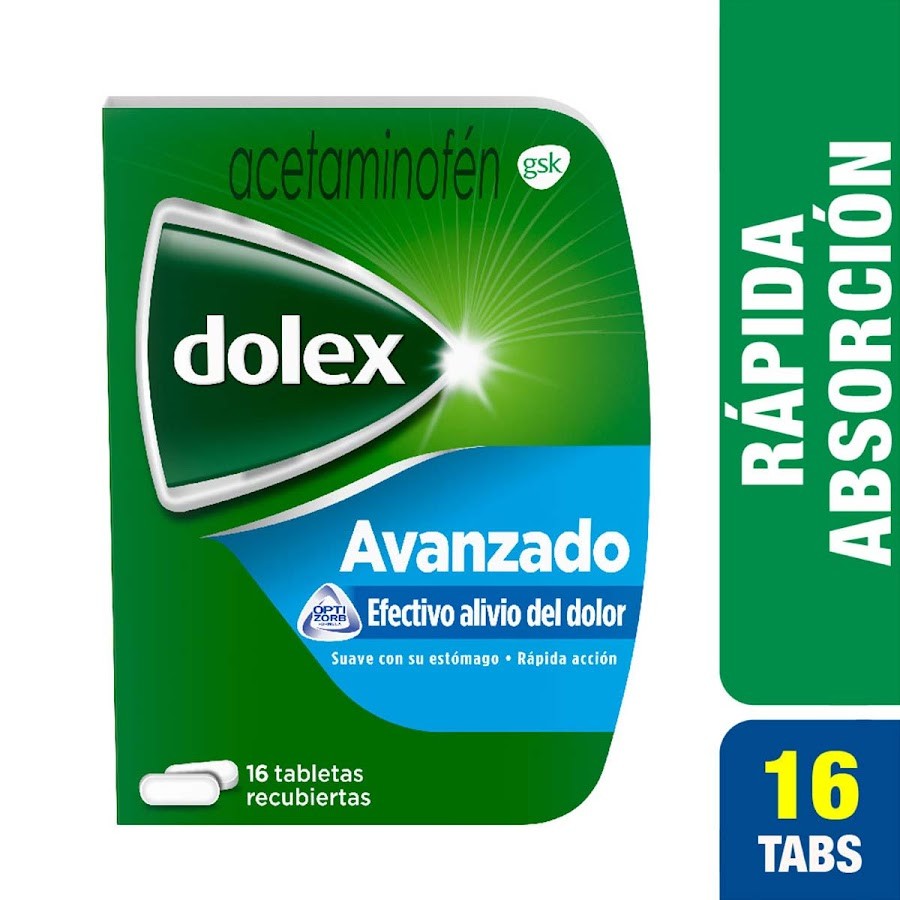 DOLEX Avanzado 500mg Tabletas Caja x16Tab. GSK Acetaminofén