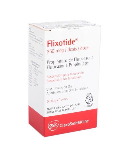 Flixotide 250Mcg Inhalador Frasco x60Dos. GSK Propionato Fluticasona