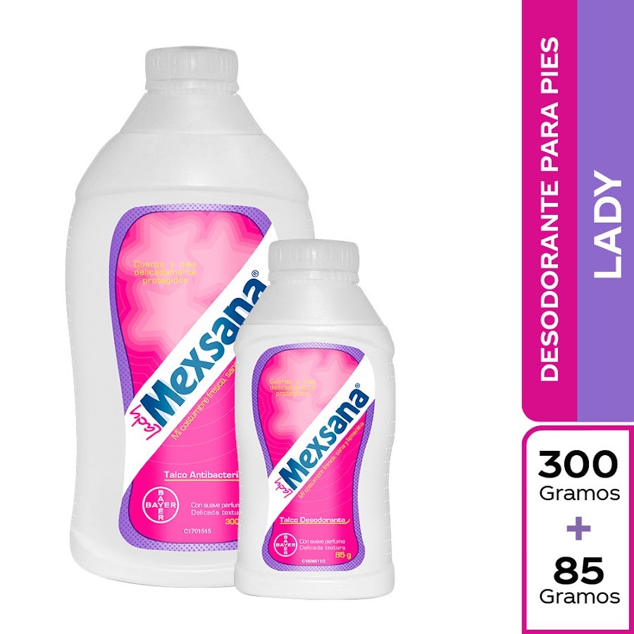 OFERTA TALCO MEXSANA LADY TRICLOSAN 300G + 85G. CUERPO PR.ESP.X2UND