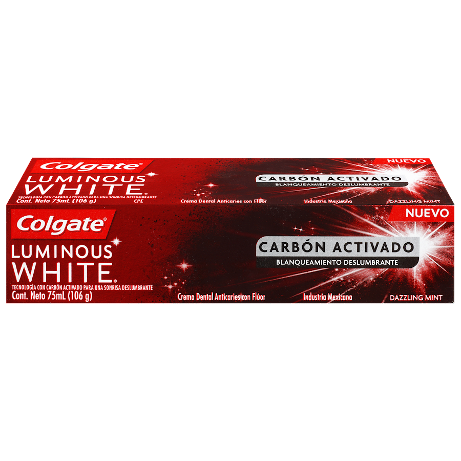 Crema Dental Colgate Luminous White Carbón Caja x75ml