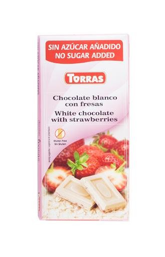 Chocolatina Torras Chocolate Blanco Con Fresas X75G.