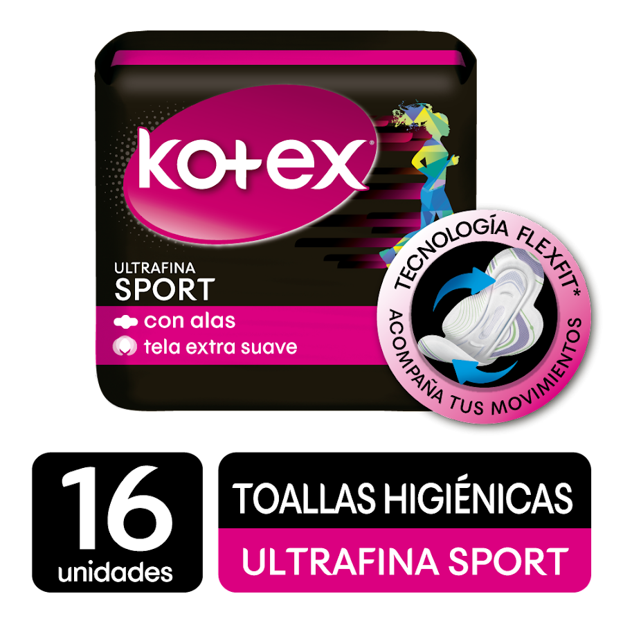 Toallas Íntimas Kotex Sport Mega Pack x16und