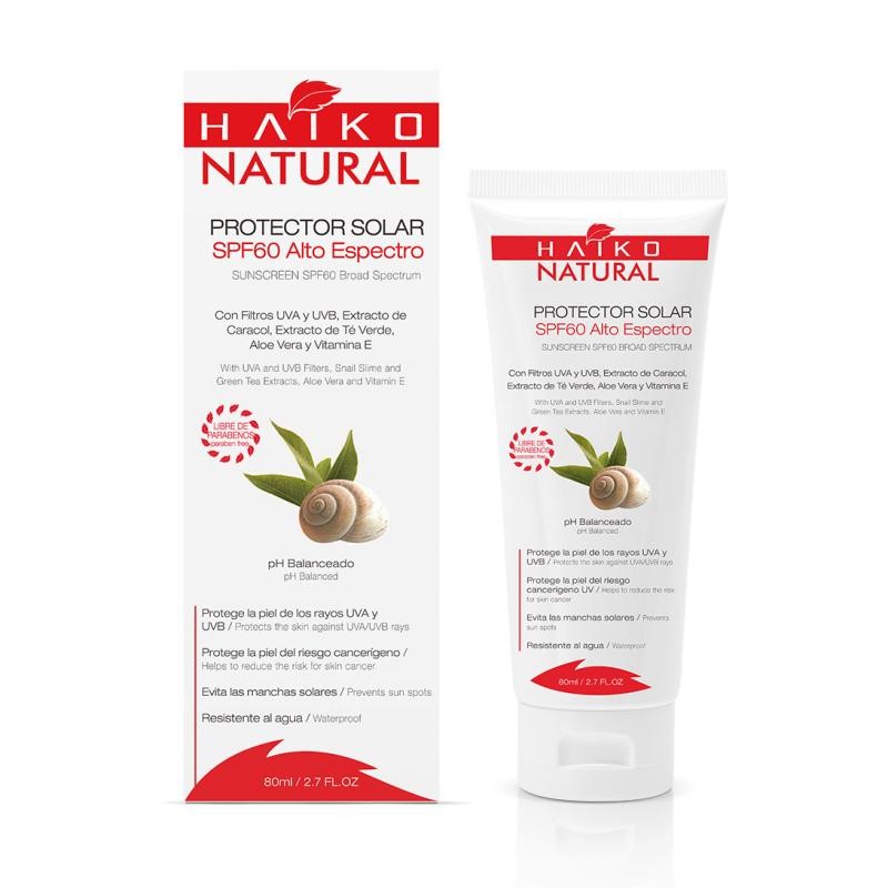 Protector Solar Haiko Natural SPF60 pH Balanceado x80Ml.