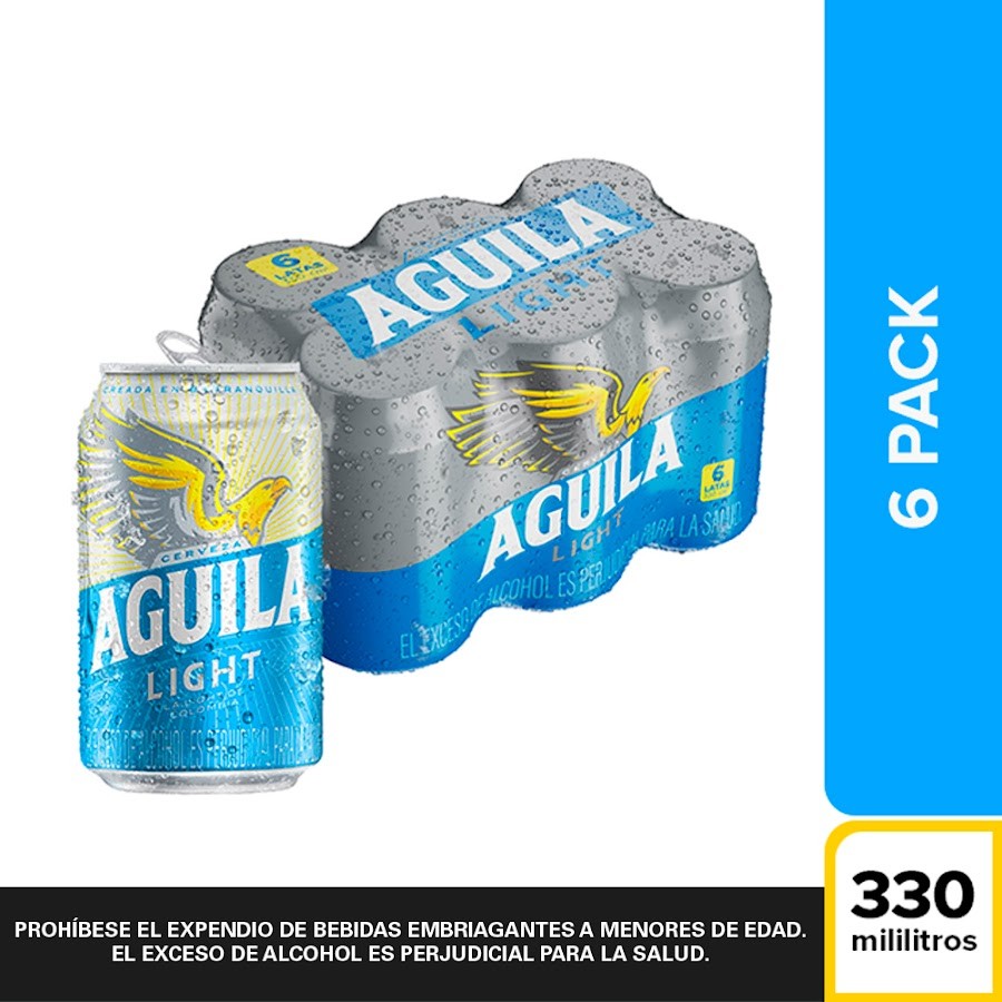 CERVEZA AGUILA LATA LIGHT SIXPACK X330CC. X6UND