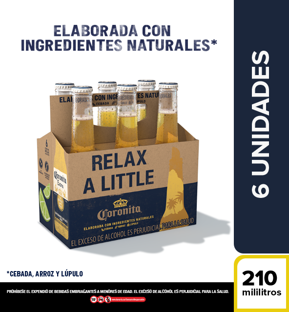 CERVEZA CORONITA NACIONAL SIX PACK X6UND.X210ML.