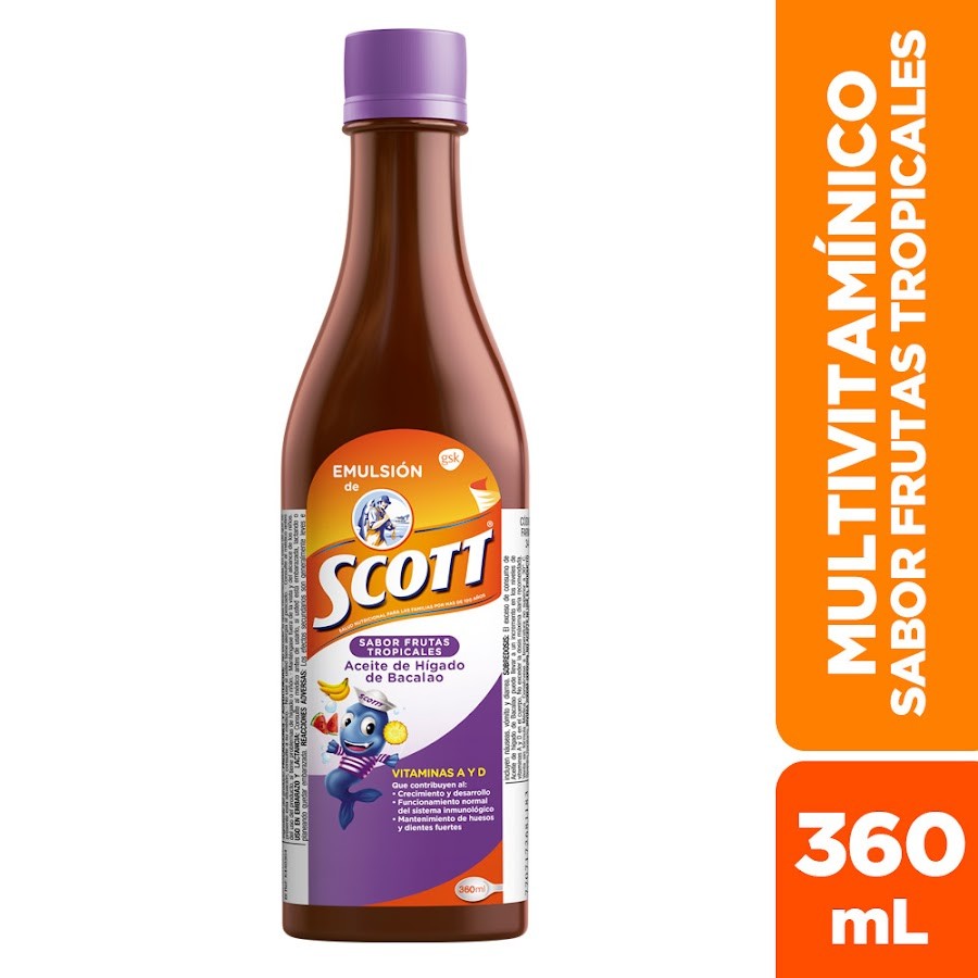 Multivitamínico Emulsión SCOTT Frutas Tropicales x360Ml