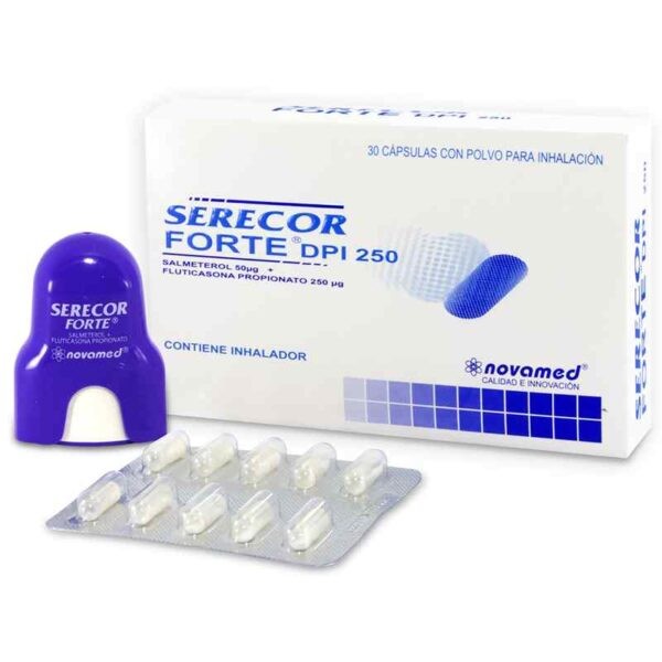 Serecor Forte 250mg Salmeterol + Fluticasona Novamed Caja x 30 Capsulas