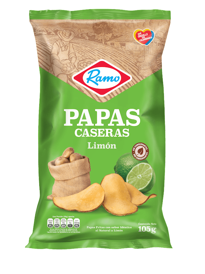 Papas Ramo Caseras Sabor a Limón x 105Gr