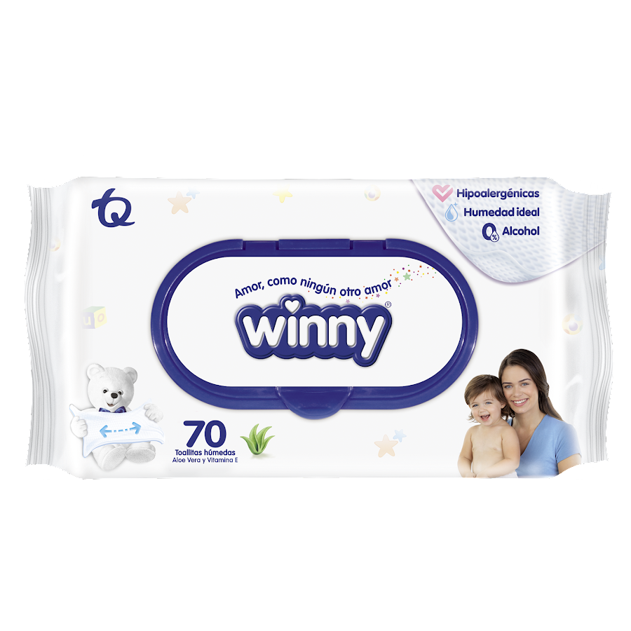Toallas Húmedas Winny Con Aloe Vitamina E X70Und Pg 50 Lleve 70