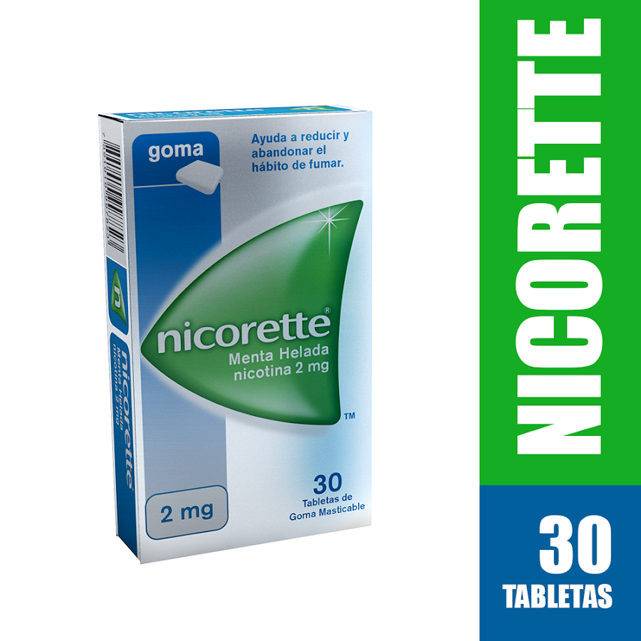 Nicorette Menta Helada Mastivable Nicotina 2Mg Caja x 30Tabletas