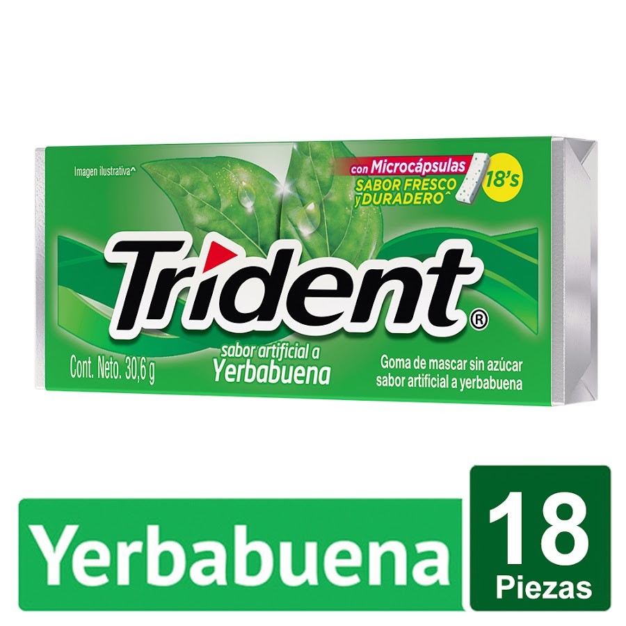 Goma de Mascar Trident Yerbabuena x 30.6Gr
