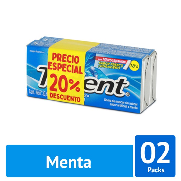 Oferta Goma de Mascar Trident Menta x 2Und de 30.6Gr