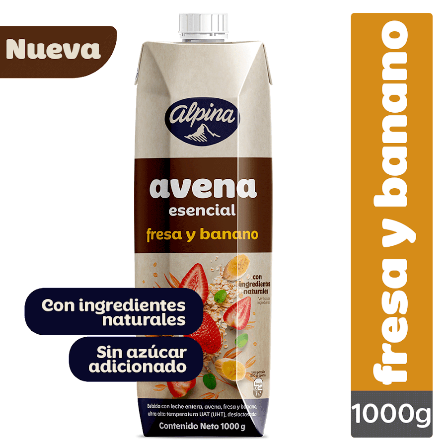 Avena Alpina Esencial Fresa y Banano x1000gr