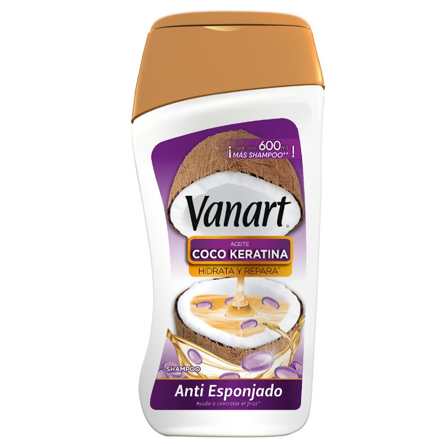 Shampoo Capilar Vanart Antiesponjado Coco Keratina 600 ML