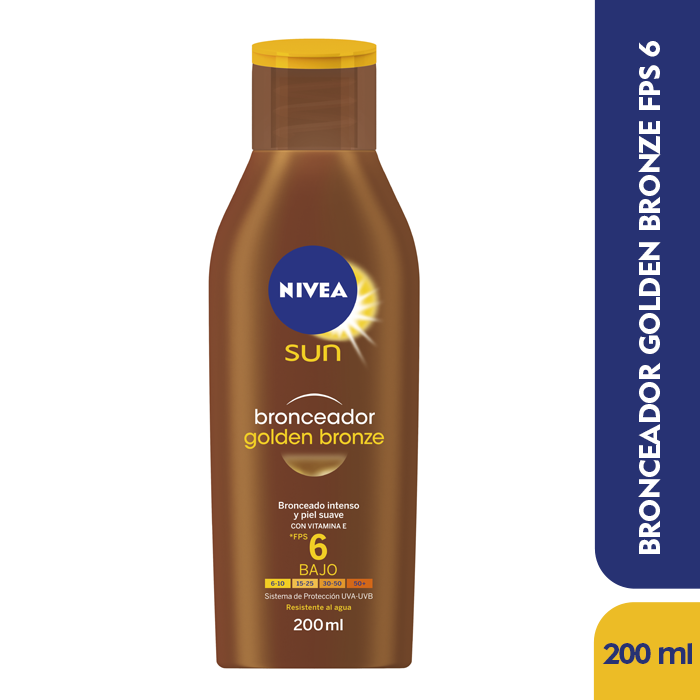 BRONCEADOR NIVEA SUN GOLDEN BRONZE FPS6 BAJO X200ML