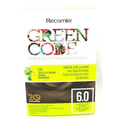 KIT TINTE RECAMIER GREEN CODE INGREDIENTES NAT. RUBIO OSCURO #6.0X1UND