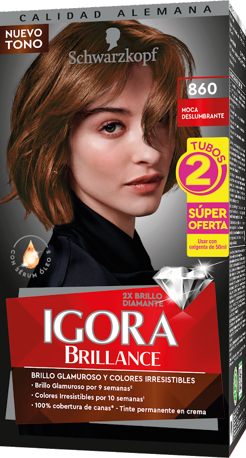 Tinte Igora Brillance Tono 860 Moca Deslumbrante Tubos x2 und