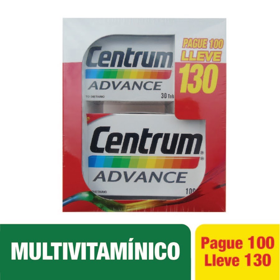 OFERTA CENTRUM ADVANCE TABLETA PAGUE 100 LLEVE 130 PFIZER MULTIV
