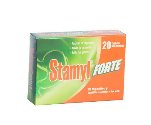 Stamyl Forte Tabletas Caja x20Tab. Farma Pancreatina Simeticona