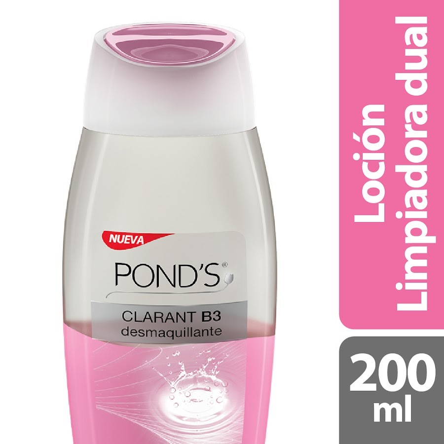 Loción PONDS Facial Clarant B3 Desmaquillante Limpiadura Dual x200Ml