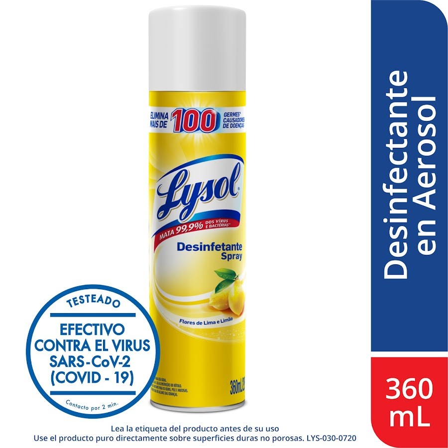 Desinfectante Lysol Aerosol Lima Limon x 360Ml
