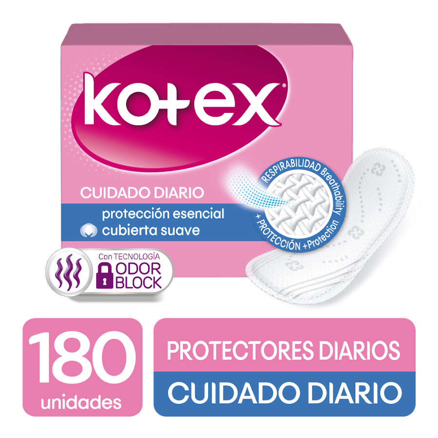 Protector KOTEX Normal pH Balanceado Duo Ajustable x180Und