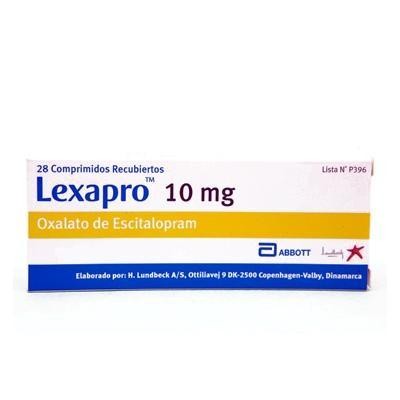 LEXAPRO 10MG COMPRIMIDOS CAJA X28COM. LUNDBECK OXALATO DE ESCITALOPRAM