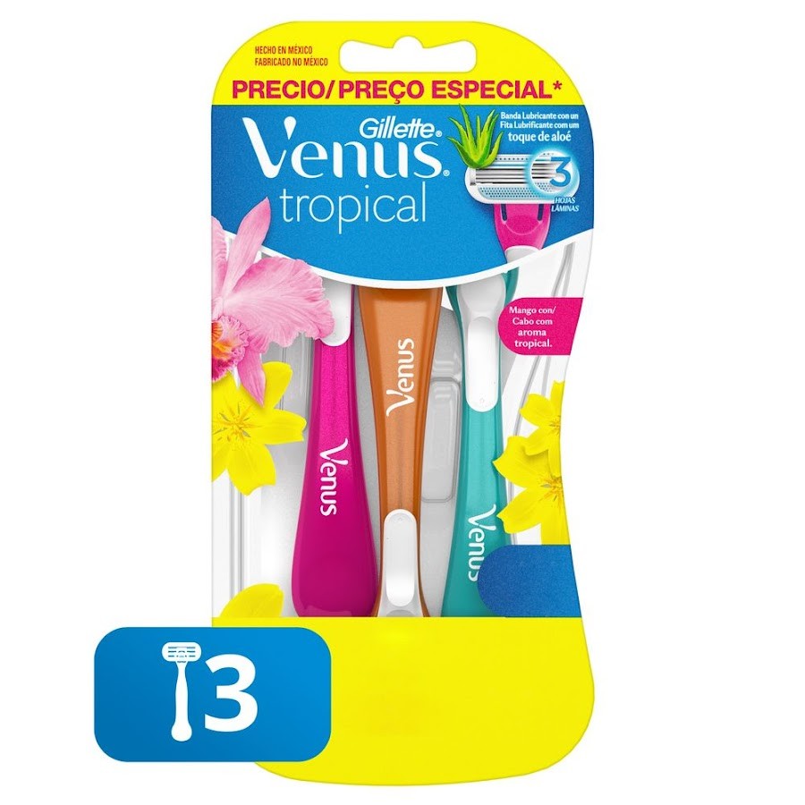 Maquina De Afeitar Gillette Venus Tropical X 3Und