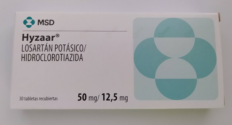 Hyzaar 50/12.5Mg Tabletas Caja x30Tab. MSD Losartán Hidroclorotiazida