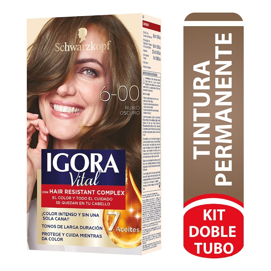 TINTE SCHWARZKOPF IGORA VITAL RUBIO OSCURO N5/6-0 X50ML X2