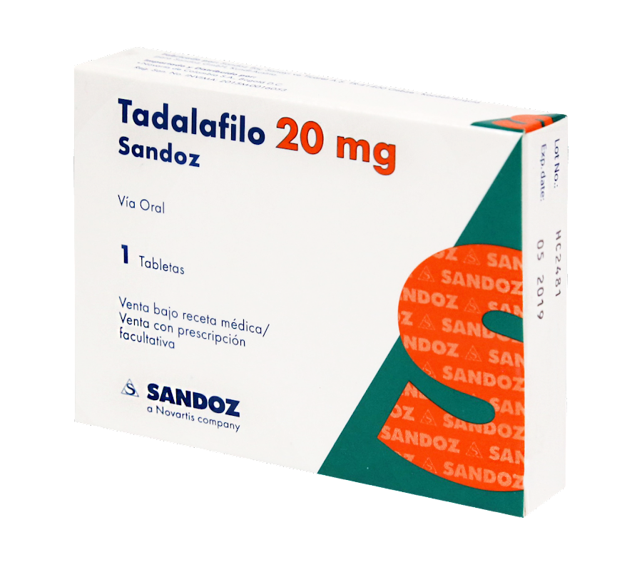 Tadalafilo 20MG Caja X 1 Tableta Sandoz Tadalafilo