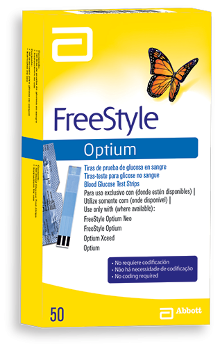 TIRAS FREE STYLE OPTIUM GLUCÓMETRO X50UND