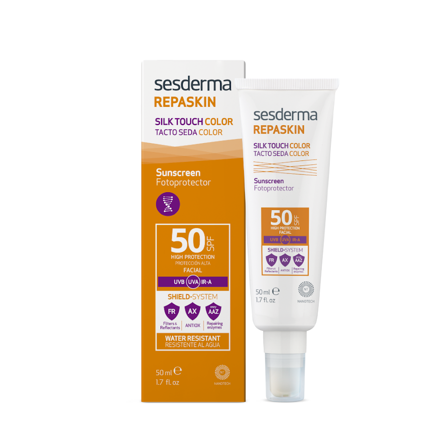 Fotoprotector Repaskin Facial Toque Seda Color Spf 50 Sesderma x 50Ml