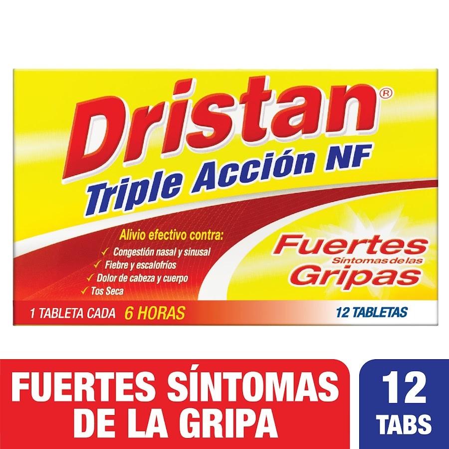 DRISTAN Triple Acción NF Tab.Caja x12Tab. PFI Acetaminofén Fenilefrina