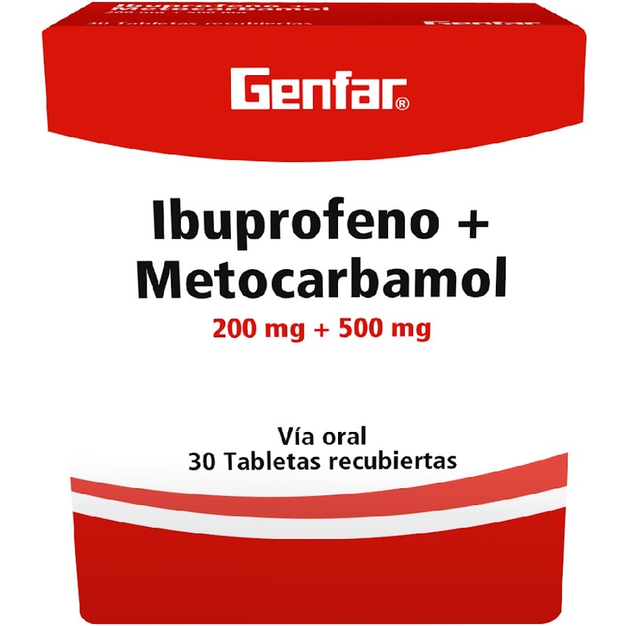Ibuprofeno Metocarbamol Genfar 200/500Mg Tabletas Caja X30Tab.