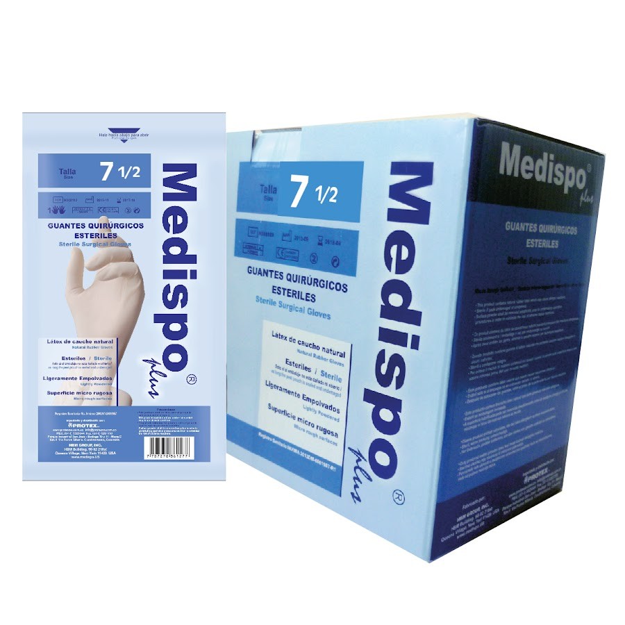 **Guante de Latex Esteril Medispo #7.5 x 1Par