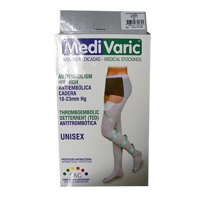 Media Medi Varic Antiembólica Cadera Unisex L Blanco X1Und.