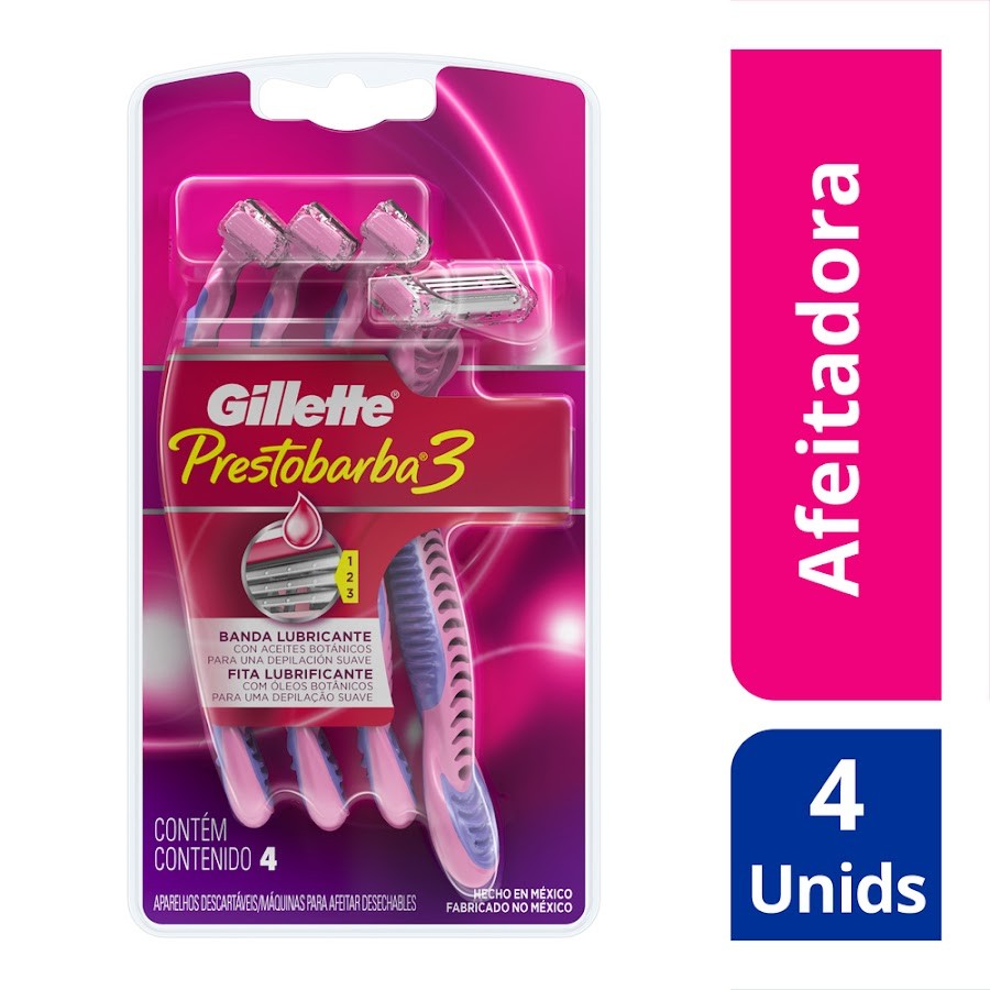 Maquina de Afeitar GILLETTE Prestobarba 3 Mujer x4Und