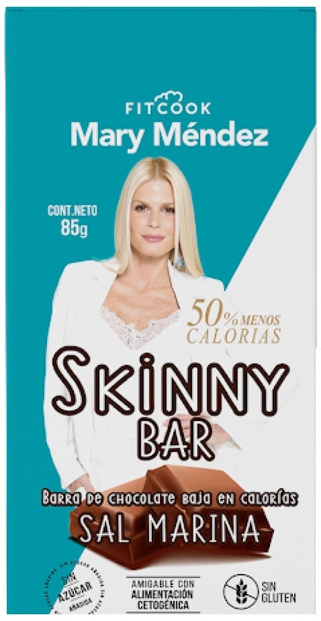 Skinny Bar Chocolate con Sal Marina Fitcook Mary Mendez x85gr