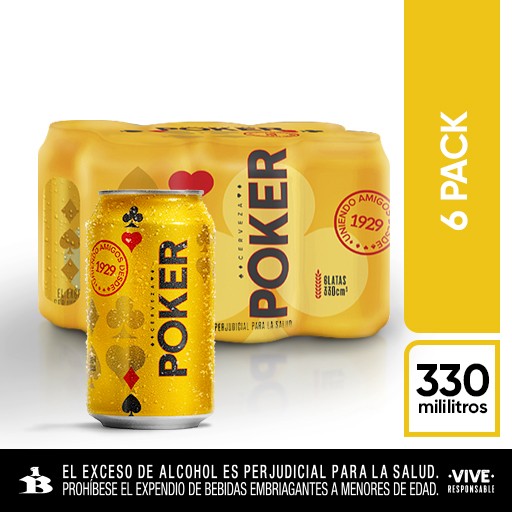 Cerveza Poker Lata 330ml x 6und