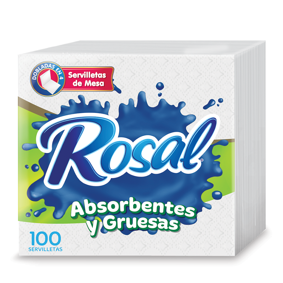 Servilleta de Mesa Rosal Absorbentes y Gruesas x 100Uni