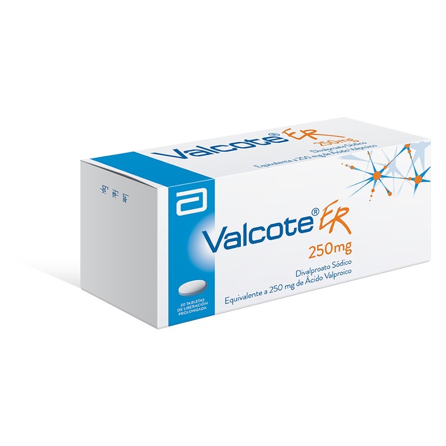 VALCOTE ER 250MG TABLETA CAJA X30TAB. ABBOTT DIVALPROATO SÓDICO.